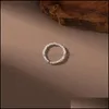 Anéis de casamento jóias minar francês elegante pequeno Pearl Simated for Women Lady White Pearls Minchada Ring Sta DHF3G