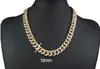 18 K Tricolor kleine Cuba 12 mm mannen kettingen hiphop Europese Amerikaanse vergulde gouden ketting met lab diamant 20 inch