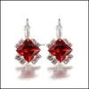 Dangle Lustre Boucles D'oreilles Bijoux Pierre Strass Blanc Rouge Carré Cristal Goutte Pour Les Femmes Déclaration De Mariage Cadeaux Livraison 2021 Iaq4X