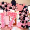 86PCS czarny różowy balon girland arch arch