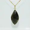 Pendant Necklaces Gold Bezel Natural Labradorite Stone For Women Oval Long Large Big Deep Grey Jewelry Accessories Amulet Energy HealPendant