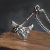 Chains Men's Stainless-steel Viking Celtics Axe Necklace Vintage Amulet Odin's Symbol Scandinavian Rune JewlryChains