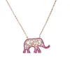 Chains Top Quality Factory Fine Jewelry Sparking Cubic Zirconia Cute Animal Pendant Rose Gold Color Elephant Charm Fashion NecklaceChains Ch