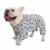 Pijamas para perros de algodón Mono Pug Bulldog francés Ropa Schnauzer Ropa para mascotas Traje general Caniche Bichon Perro Pijama Pijama 210401