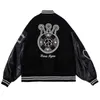 Gorąca wyprzedaż Hip Hop 2023 Streetwear Baseball Jacket Letter Graphic Haftery Varsity Poleś