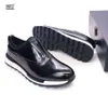 Vestido confortável sapatos de couro casual sola não deslizante tênis brilhante Casamento OCN Dating OCN Sapato masculino A19 7741