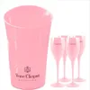 Pink Plastic Acrylic Champagne Ice Bucket Wine Champagne Flute and Glass Buckets Wine se217P