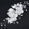 Fermagli per capelli con fiore di perle di cristallo Copricapo da sposa Stile floreale Barrette Forcine per capelli Copricapo Gioielli Accessori per capelli da sposa damigella d'onore CL0505