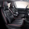 Custom 5 Seats Car Seat Covers For Honda Fit Select 14-19 years Seat Full Protection Waterproof Artificial Leather Cushion Cover 1Sets