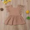 Robes de fille 0-3Y Summer Born Infant Baby Dress Doux Coton Toddler Lace Party Pour Filles Mode Fille Vêtements