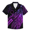 Men's Casual Shirts Men's Shirt Summer Fashion Harajuku Plus Size Polynesian Hawaiian Men Loose Short Sleeve Button Beach For MenMen's