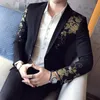 Herrenmode-Golddruck-Bräutigam-Hochzeitskleid-Klagen-Jacken-männlicher beiläufiger Blazer / Mens-Highend-Marken-Blazer 1 Stück 220527