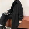 Trench da uomo Autunno Cappotto nero Moda uomo Casual Lungo Uomo Streetwear Coreano Allentato Oversize Giacca a vento MensMen's Viol22