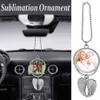 Heat Sublimation Car Keychain Ornament Decorations Angel Wing Shape Blank Transfer Printing Pendant Jewelry Making252x