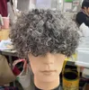 Curto prata cinza afro kinky encaracolado bob peruca para senhora sal e pimenta peruca de cabelo humano