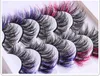 Thick Multilayer Color False Eyelashes Extensions Soft & Vivid Messy Crisscross Hand Made Curly Mink Fake Lashes Makeup Accessory for Eyes 10 Models DHL