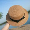 شمس كاملة مسطحة القش القبعة القبعة القبعات القبعات الصيفية للنساء شاطئ شاطئ شقة بنما القش شابو FEMME259V