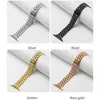 Lady Smart Straps Banda de acero inoxidable Pulsera delgada de eslabones de metal Pulsera de tres cuentas para Apple Watch 3 4 5 6 7 SE 38/40/41mm 42/44/45mm Band