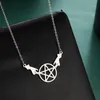 Подвесные ожерелья Cazador Magic Astrolabe Collese Hands Pentagram из нержавеющей стали для женщин