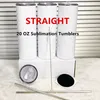 US Warehouse 20oz Sublimartion Straight Tumblers with Steel Straw Lid Stainless Steels Steel Tumbler Coffee Mug Sublimation Blanks Water Bottle 25cups/Box Sxjul24
