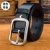 Belts High Quality Italy Import Superior Cow Genuine Leather Male Black Business Metal Alloy Buckle Strap Belt Men For Gift 125Belts