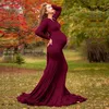Vestidos de maternidad sin hombros Pogross Props Sexy Split Side Maxi Vestido para mujeres embarazadas Vestido de embarazo largo PO Shoots298L2631