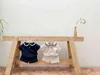 2022 Été Nouveau Bébé Vêtements À Manches Courtes Ensemble Infantile Fille Col Marine T-shirt + Short Ensemble Coton Enfant Tenues Bébé Garçon 2pcs Costume G220509