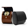 Watch Boxes & Cases Case PU Leather Roll Organizer For Jewelry Storage Detachable Anti-Slide Cushion Black & Brown 1 SlotWatch