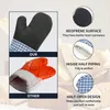 Chambray Neoprene Oven Mitt اليسار/اليمين و 2 PCS Pocket Potholder Set 2 Pack-Heat مقاوم لـ 400 f-thandle Hot Gut