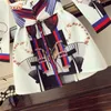 Camisa fashion estampada chiffon vestido meninas senhora manga longa vestidos de festa primavera verão feminino