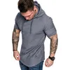 T-shirts pour hommes Penjiag T Shirt Hommes Manches courtes Street Wear T-shirts à capuche Été Automne Sportwear Vêtements pour hommes Couleur unie Slim CasualMen '