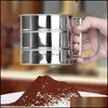 Baking Pastry Tools Bakeware Kitchen Dining Bar Home Garden Handheld Stainless Steel Flour Sieve Cup Powder Mesh Kitchen Dhshs