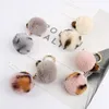 Soft Artificial Rabbit Fur Keychain Plush Ball Key Ring Cute Double Pompom Bag Charms for Women Girls Car Key Chain Holder