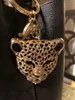 Keychains Fine Key Ring Accessories Gold Leopard Head For Women Charms Classic Keychain Phone Väskor Kedja bil Emel22