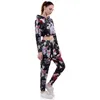 Pantalon de deux pièces pour femmes Ensemble de nombril sexy fleurs de nombril imprimé à capuche imprimé pantalon à capuche à capuche Joggers Suissions de survêtement Sports Sports Hoodies