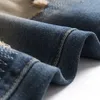 2022 neue Retro Zerrissene Jeans Dünne Gerade Distressed Gestickte Patch Denim Hosen Größe 28-40 Streetwear Vaqueros de hombre