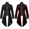 Trench da uomo Steampunk Donna Uomo Abito medievale Costume Velet Colletto alla coreana Frac Vampiro gotico Giacca Cosplay S-5XLMen's Kend22