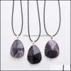 Pendant Necklaces Amethyst Stone Necklace Health Lucky Irregar Crystals Diy Handmade Material Special Jewelry Carshop2006 Carshop2006 Dhrlm