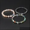 Beaded Strands Bracelets Jewelry Beaded Fatima Hand Women Natural Blue Kyanite Bracelet For 8 Mm Stone Beads Pser Dhdpw