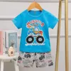 Sommer Niedlichen Cartoon Pyjamas Anzug Einhorn Schlafen Kleidung Für Kinder Kurzarm Pyjama Set Dinosaurier Kostüm Für Junge Casual Wear 220706