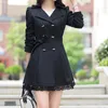 2022 Women's Trench Coats New Basic Jacket Women Fashion Loose Winter Warm Long Sleeve Button Lace Jacket Coat With Belt Lady Elegant Windbreaker For Mother's Days Gift