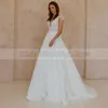 Other Wedding Dresses A-Line Sleeveless Lace Chiffon Plus Size For Bride Elegant V-Neck Sweep Train Bridal Gowns Custom MadeOther