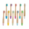 Экологичный натуральный бамбуковый плоский ручка детская зубная щетка здоровые многоцветные детские зубные щетки нейлоновые мягкие волосы
