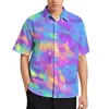 Chemises décontractées pour hommes Abstract Star Print Vacation Shirt Pastel Galaxy Hawaiian Graphic Blouses Manches courtes Trendy Oversized Top GiftMen's