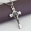 Pendentif Colliers Crucifix En Acier Inoxydable Pour Hommes Femmes Jésus Christ Sur La Croix INRI Collier Christian Religieux BijouxPendentif