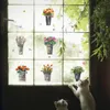 Adesivos de parede em vasos de plantas de planta sala de estar quarto removível móveis autoadesivos janela decalques à prova d'água decoração muralswall