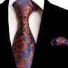 Bow Ties Luxury Classic Men's 8cm Silk Slips Fick Square Tie Set Floral slipsar Handduk Lot för kostym Business Wedding Partybow