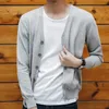 Cardigans Sweater Men V-Neck Sweaters Coat Cotton Long Sleeve Loose Solid Button Tops Fit Knitting Casual Men's Clothing