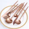 Western Dinnerware Wedding Rose Gold Flatware Tableware Party Supply Stainless Steel Cutlery Knife Fork Spoon