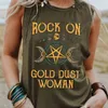 Summer Rock on Gold Dust Woman Shirt Vintage Déesse Chemises sans manches Stevie Nicks TShirts Full Figured Tee Shirt Y2k Top 220704